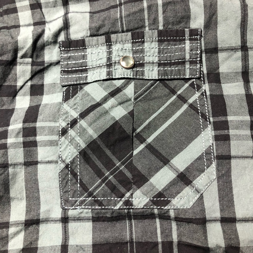 Black Brand Slim Fit Green & Black Plaid Oxford size XXL - Picture 10 of 13